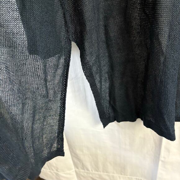 J Jill Women’s Navy Linen Blend Longline Open Cardigan Sweater Size 3X Classic - Picture 6 of 7